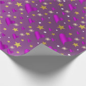 glanzend, harten, kleurrijk, sterren, metaal, goud cadeaupapier (Hoek)