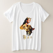 "Glanzend helder, Leo Queen" Grote Maat T-shirt (Design voorkant)