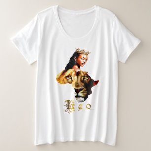 "Glanzend helder, Leo Queen" Grote Maat T-shirt