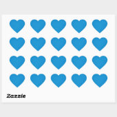 Glanzend heldere blauwe achtergrond hart sticker (Vel)