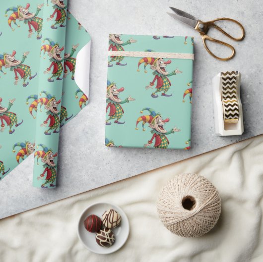 Glanzend Inpakpapier 1 April Clown (Crafts)