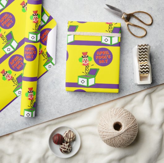 Glanzend Inpakpapier 1 April Clown (Crafts)