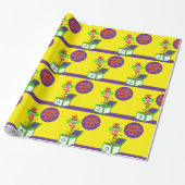 Glanzend Inpakpapier 1 April Clown (Uitgerold)
