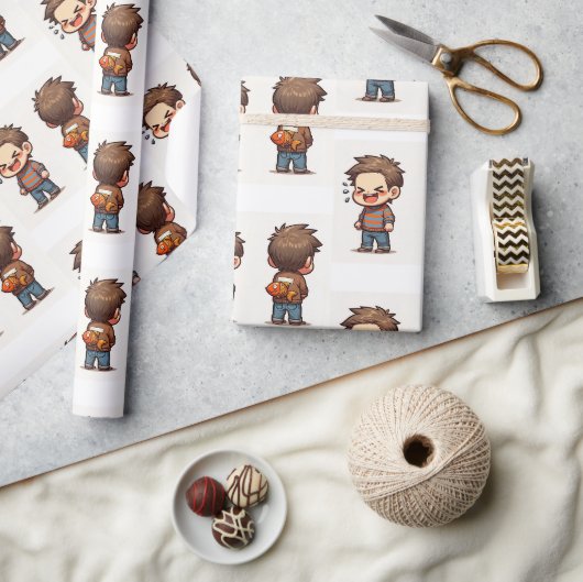 Glanzend Inpakpapier 1 April Visserij Jongen (Crafts)