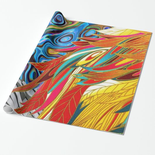 Glanzend Inpakpapier, Abstract Cadeaupapier (Uitgerold)