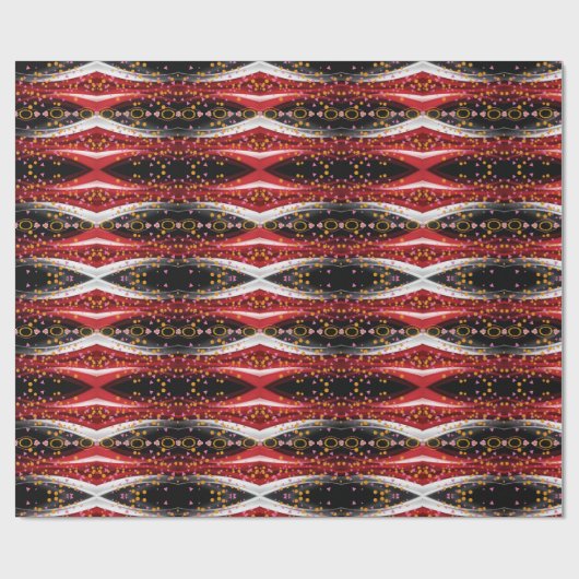 Glanzend inpakpapier Abstract Rood Zwart Wit (Vlak)