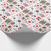 Glanzend inpakpapier Ace speelkaarten (Hoek)