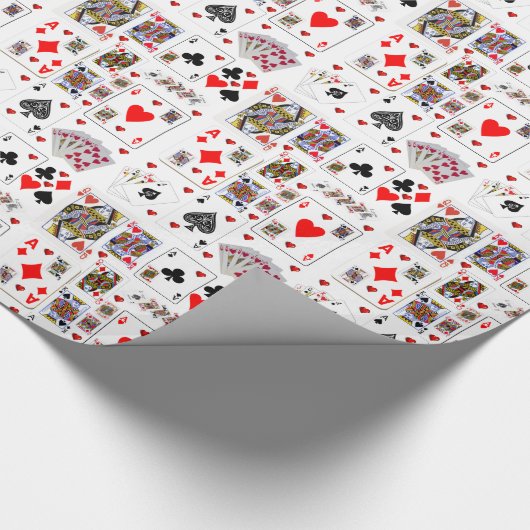 Glanzend inpakpapier Ace speelkaarten (Hoek)