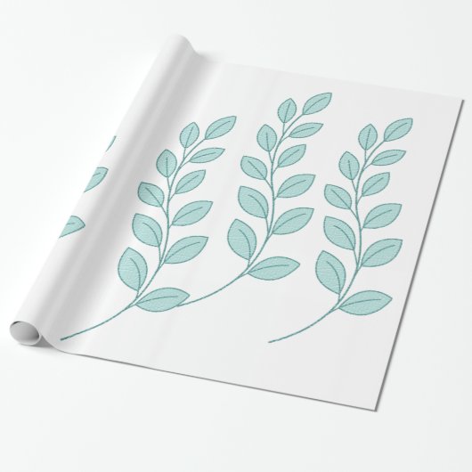 Glanzend inpakpapier bladeren, Natuur (Uitgerold)
