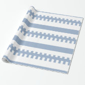 Glanzend Inpakpapier Blauw & Wit Streep (Uitgerold)