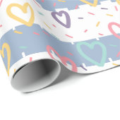 Glanzend Inpakpapier Blauw & Wit Streep (Rol Hoek)