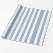 Glanzend Inpakpapier Blauw & Wit Streep (Uitgerold)