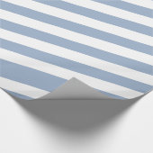 Glanzend Inpakpapier Blauw & Wit Streep  (Hoek)