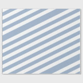 Glanzend Inpakpapier Blauw & Wit Streep  (Vlak)