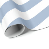 Glanzend Inpakpapier Blauw & Wit Streep  (Rol Hoek)