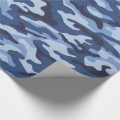 Glanzend Inpakpapier Blauwe Leger (Hoek)
