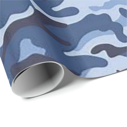 Glanzend Inpakpapier Blauwe Leger (Rol Hoek)