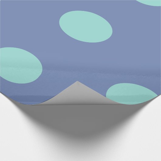 Glanzend inpakpapier Blauwe Stippen (Hoek)