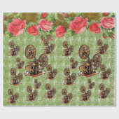 Glanzend Inpakpapier Bloemen (Vlak)