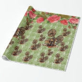 Glanzend Inpakpapier Bloemen (Uitgerold)