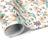 Glanzend Inpakpapier, Bloemen Cadeaupapier (Rol Hoek)
