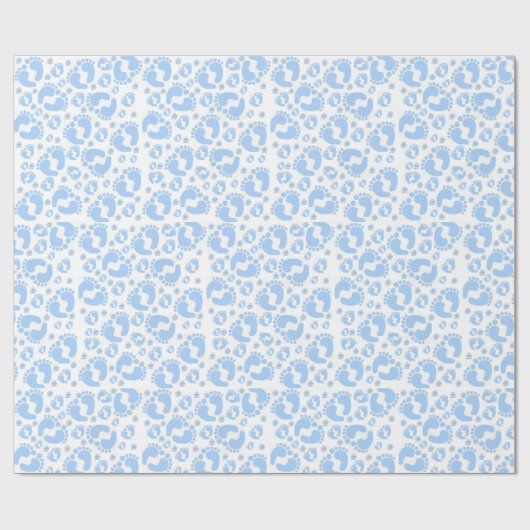 Glanzend inpakpapier Blue Baby Feet Boy Elephant (Vlak)
