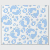 Glanzend inpakpapier Blue Baby Feet Boy Elephant (Vlak)
