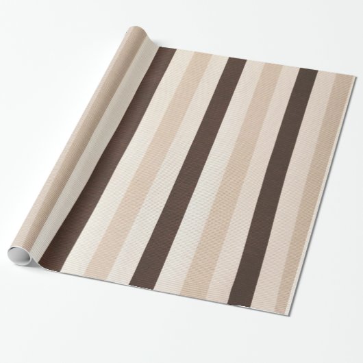 Glanzend inpakpapier bruin beige wit (Uitgerold)