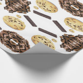 Glanzend inpakpapier, chocolade chip cadeaupapier (Hoek)