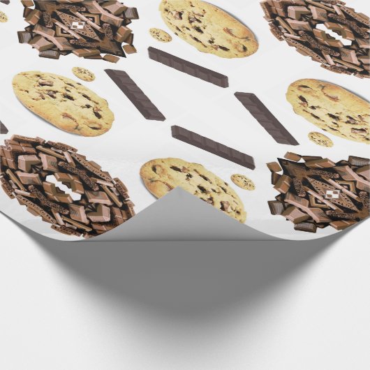 Glanzend inpakpapier, chocolade chip cadeaupapier (Hoek)
