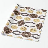 Glanzend inpakpapier, chocolade chip cadeaupapier (Uitgerold)