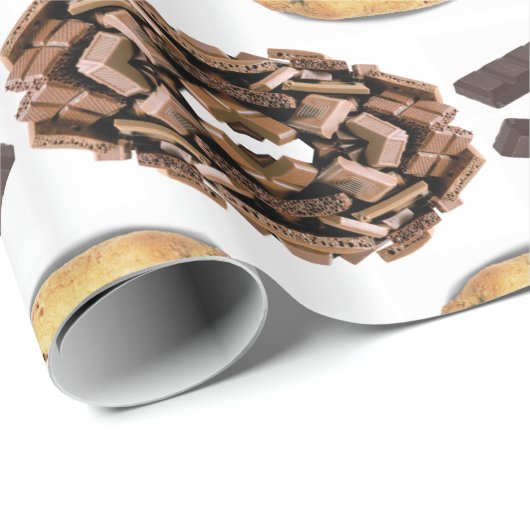 Glanzend inpakpapier, chocolade chip cadeaupapier (Rol Hoek)