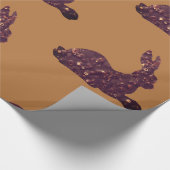 Glanzend inpakpapier, chocoladekonijn cadeaupapier (Hoek)