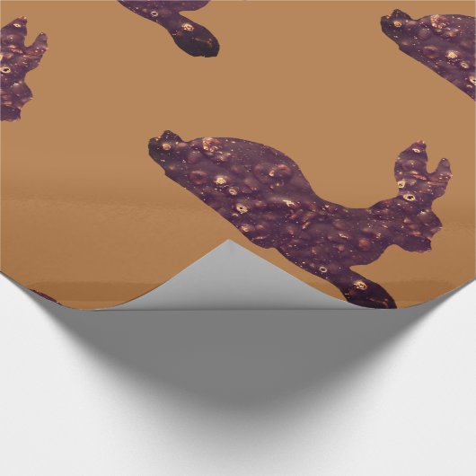 Glanzend inpakpapier, chocoladekonijn cadeaupapier (Hoek)