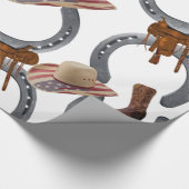 Glanzend inpakpapier, cowboyzadel Hoefijzer Cadeaupapier (Hoek)
