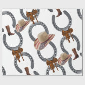Glanzend inpakpapier, cowboyzadel Hoefijzer Cadeaupapier (Vlak)