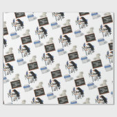 Glanzend Inpakpapier, Deadline Penguin Office Cadeaupapier (Vlak)