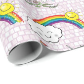Glanzend inpakpapier Eenhoorn Rainbow (Rol Hoek)