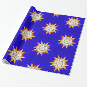 Glanzend Inpakpapier, Gele Sterren Cadeaupapier