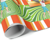 Glanzend inpakpapier, golf golfer streep cadeaupapier (Rol Hoek)