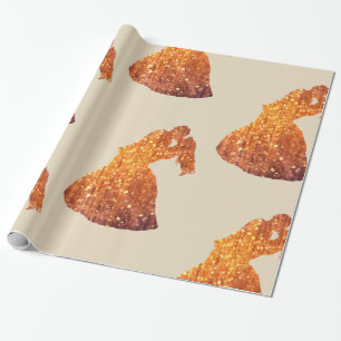Glanzend inpakpapier, gouden paar, kus, Romance Cadeaupapier