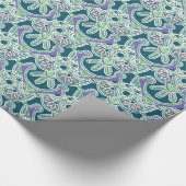 Glanzend Inpakpapier groen bohemian (Hoek)