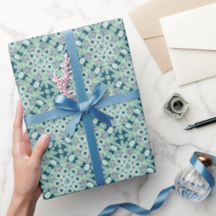 Glanzend Inpakpapier groen boho