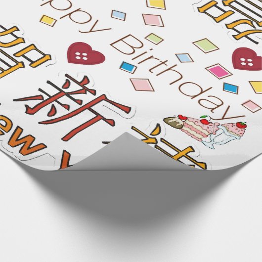 Glanzend inpakpapier Happy New Year Happy Birthday (Hoek)