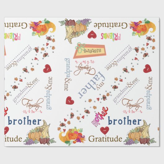 Glanzend inpakpapier Happy Thanksgiving Day (Vlak)