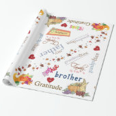 Glanzend inpakpapier Happy Thanksgiving Day (Uitgerold)