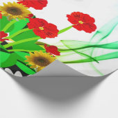 Glanzend Inpakpapier, Hommels Bloemen Cadeaupapier (Hoek)