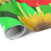 Glanzend Inpakpapier, Hommels Bloemen Cadeaupapier (Rol Hoek)