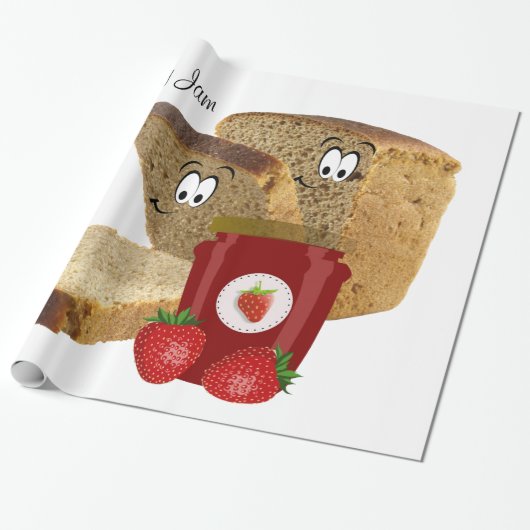 Glanzend Inpakpapier, Jam Toast Cadeaupapier (Uitgerold)