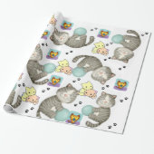 Glanzend Inpakpapier Kat (Uitgerold)